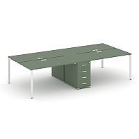 Бенч-система на 4 места с 1 опорной тумбой Concept CN.DRS-417