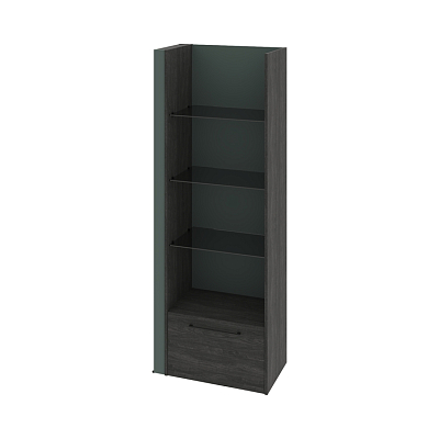 Дополнительная секция стеллажа со стеклянными полками и ящиком Greenwood G-701