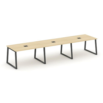 Style Project Стол переговорный SN-6T1.SPRG-024 Акация Лорка/Металл Антрацит/Заглушка Металл Антраци