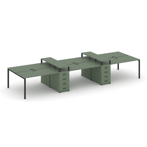 Бенч-система на 6 мест с 2 опорными тумбами Concept CN.DRS-467