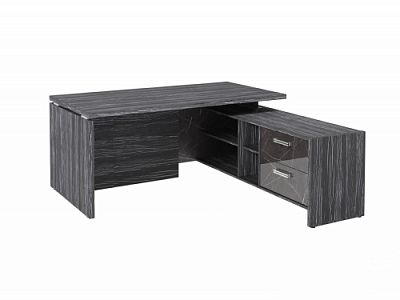 Стол с опорной тумбой FI-117R.GG Древесина Графит/Камень Пьетра Гриджиа черный