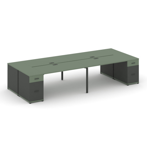 Бенч-система на 4 места с 2 опорными тумбами Concept CN.DRS-430 фото 2