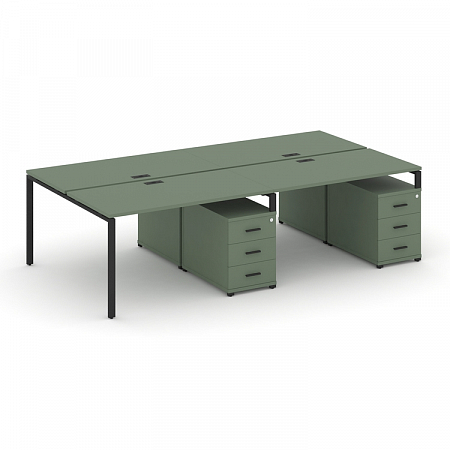 Бенч-система на 4 места с 2 опорными тумбами Concept CN.DRS-317