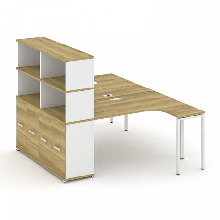 Бенч-система с опорным шкафом-купе с надставкой Concept CN.DSA-221