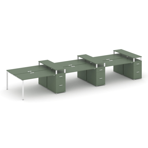 Бенч-система на 6 мест с 3 опорными тумбами Concept CN.DRS-479