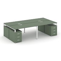 Бенч-система на 4 места с 2 опорными тумбами Concept CN.DRS-328