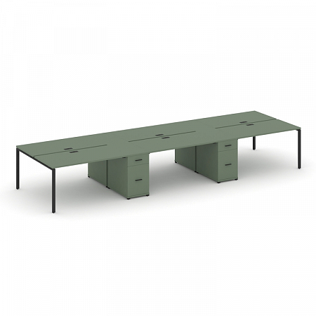 Бенч-система на 6 мест с 2 опорными тумбами Concept CN.DRS-454