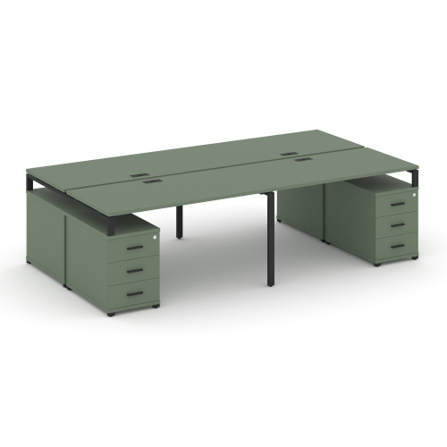 Бенч-система на 4 места с 2 опорными тумбами Concept CN.DRS-328 Бенч-система на 4 места с 2 опорными тумбами Concept CN.DRS-328