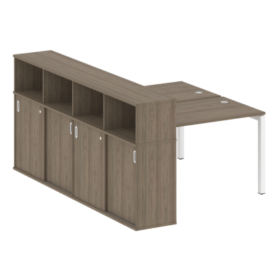 Бенч-система с шкафом-купе на П-обр. м/к Metal System Quattro 50БП.РС-СШК-4.2