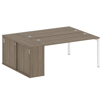 Бенч-система с шкафом-купе на П-обр. м/к Metal System Quattro 50БП.РС-СШК-1.4