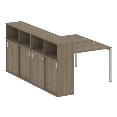 Бенч-система с шкафом-купе на П-обр. м/к Metal System Quattro 40БП.РС-СШК-4.2